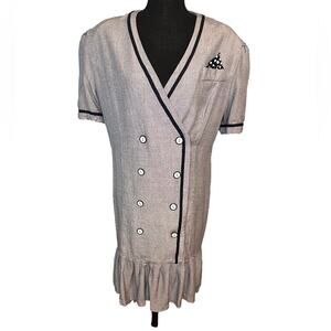 Vintage R.E.O Pleated Work Dress – Classic Elegance with Retro Charm